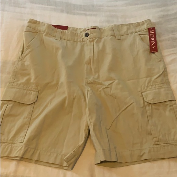 NWT NEW MERONA Men's Big & Tall twill cargo shorts 'Divine Red' orangish red--38 NWT NEW MERONA Men's Big & Tall twill cargo shorts 'Divine Red' orangish red--38